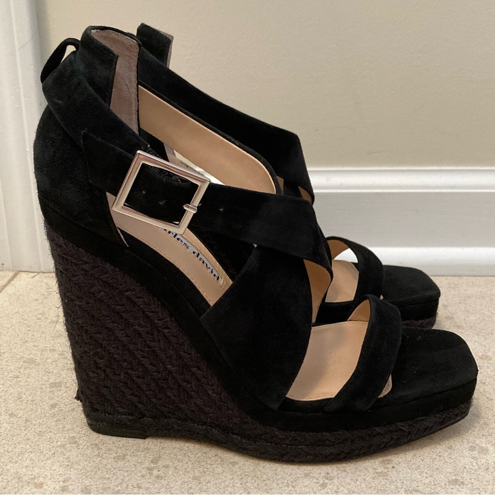 🎉SALE!🎉 Charles David Black Espadrille Wedges